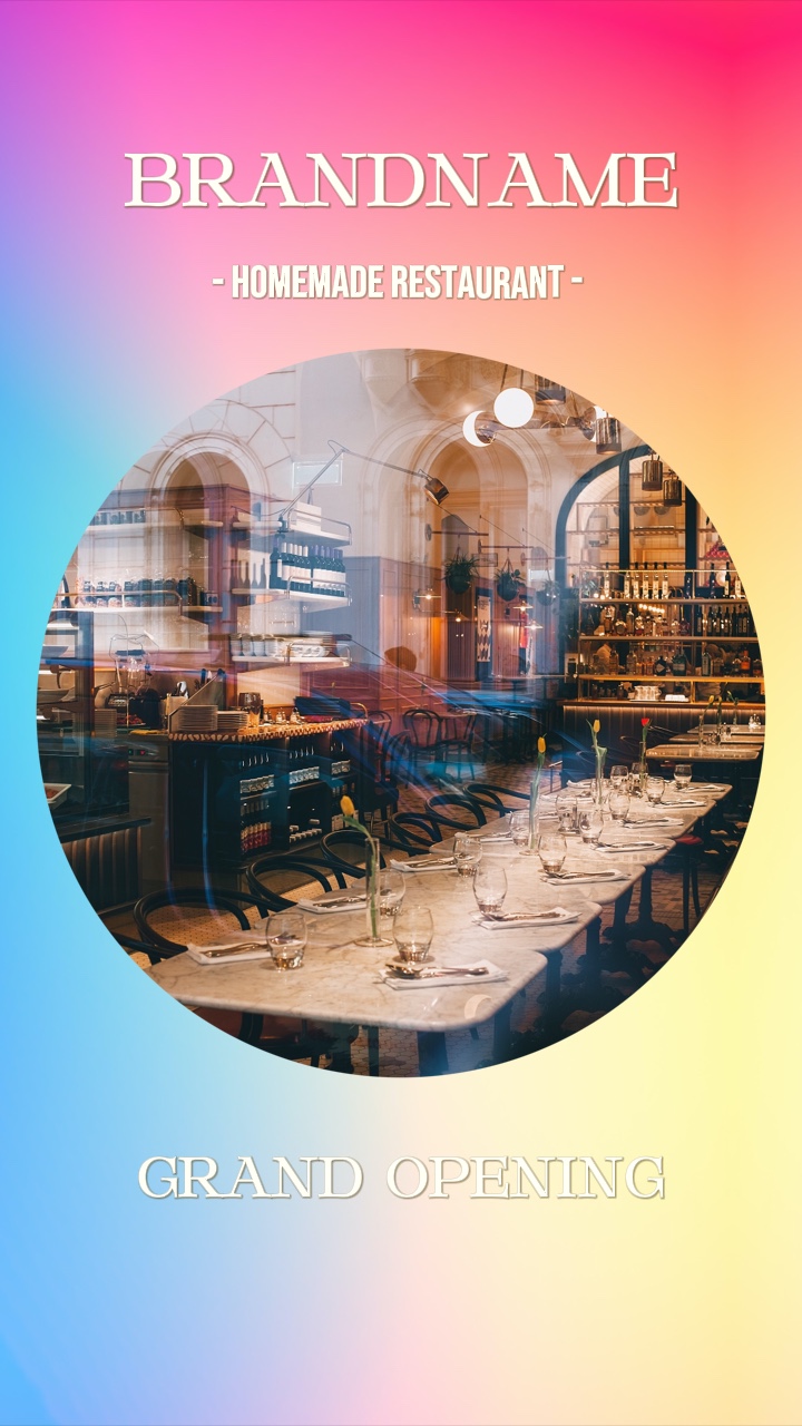 Homemade Food New Restaurant Opening In Gradient Style 