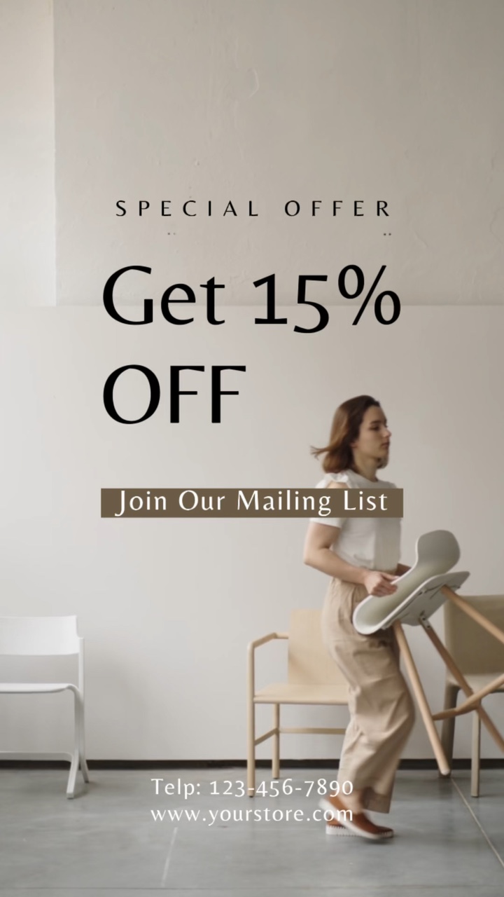 Minimalist Style Promotion Template for Home Furniture Display