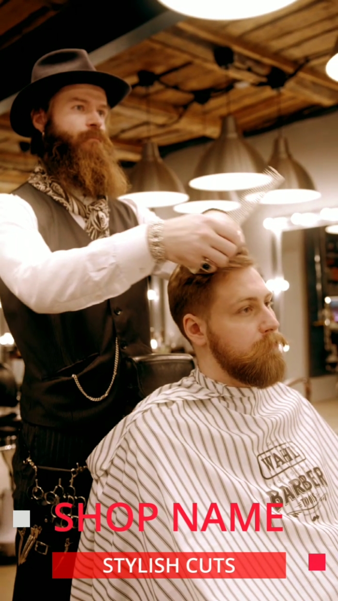 Promoción de barbería minimalista para hombres