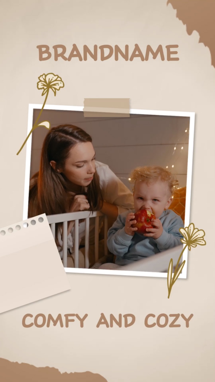 Promoção de Cama e Berço de Bebê no Estilo Scrapbook Simples