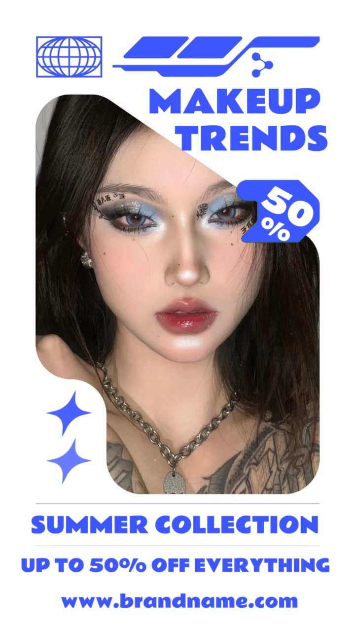 Ventes d'été de produits de maquillage dans le style du magazine Y2K