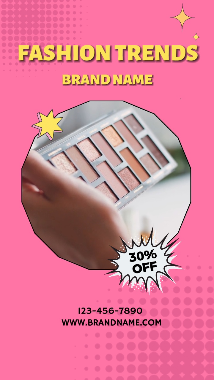 Présentoir de produits de maquillage dans un style pop comic