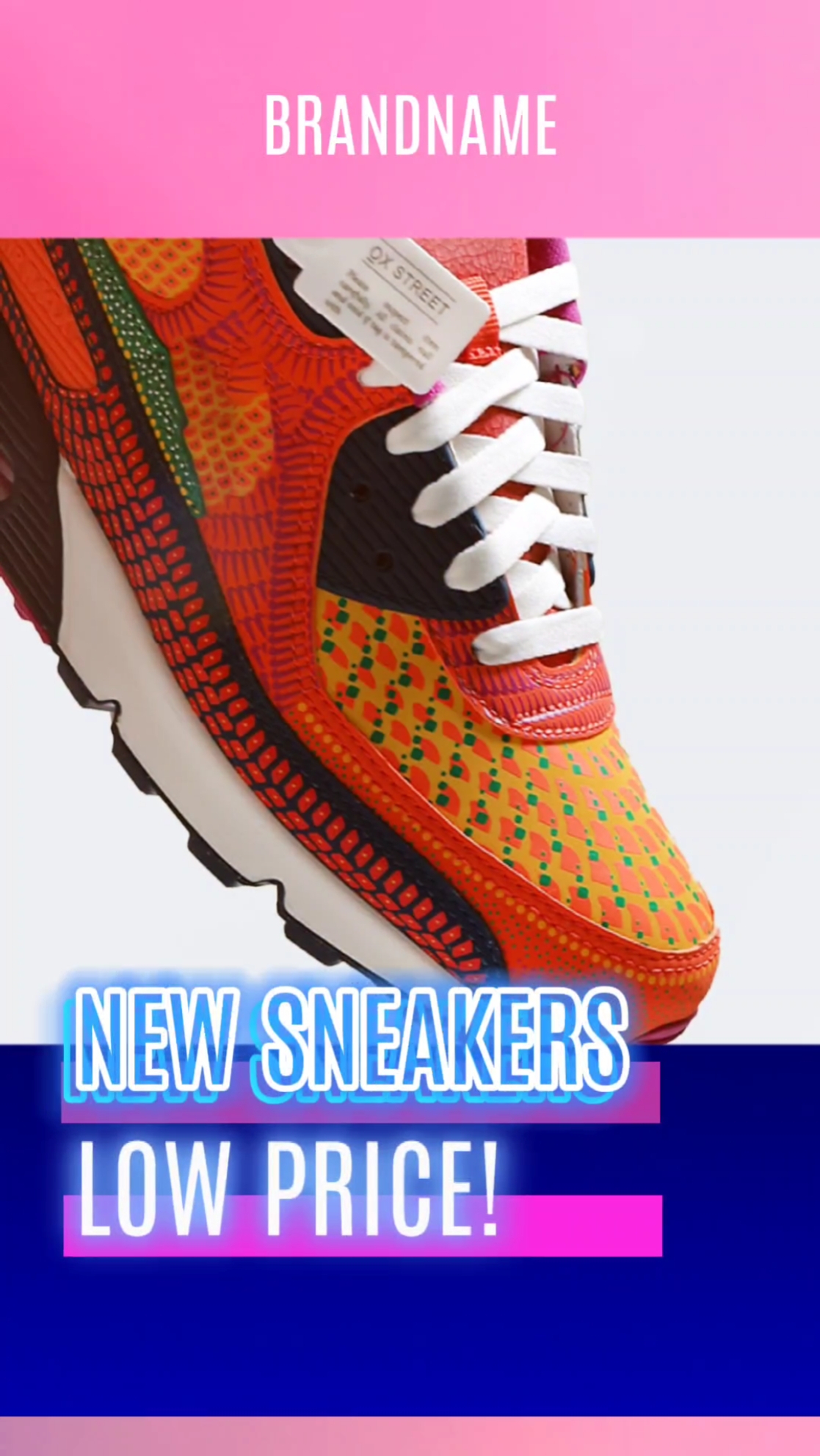Sportshoes Display In Neon Style