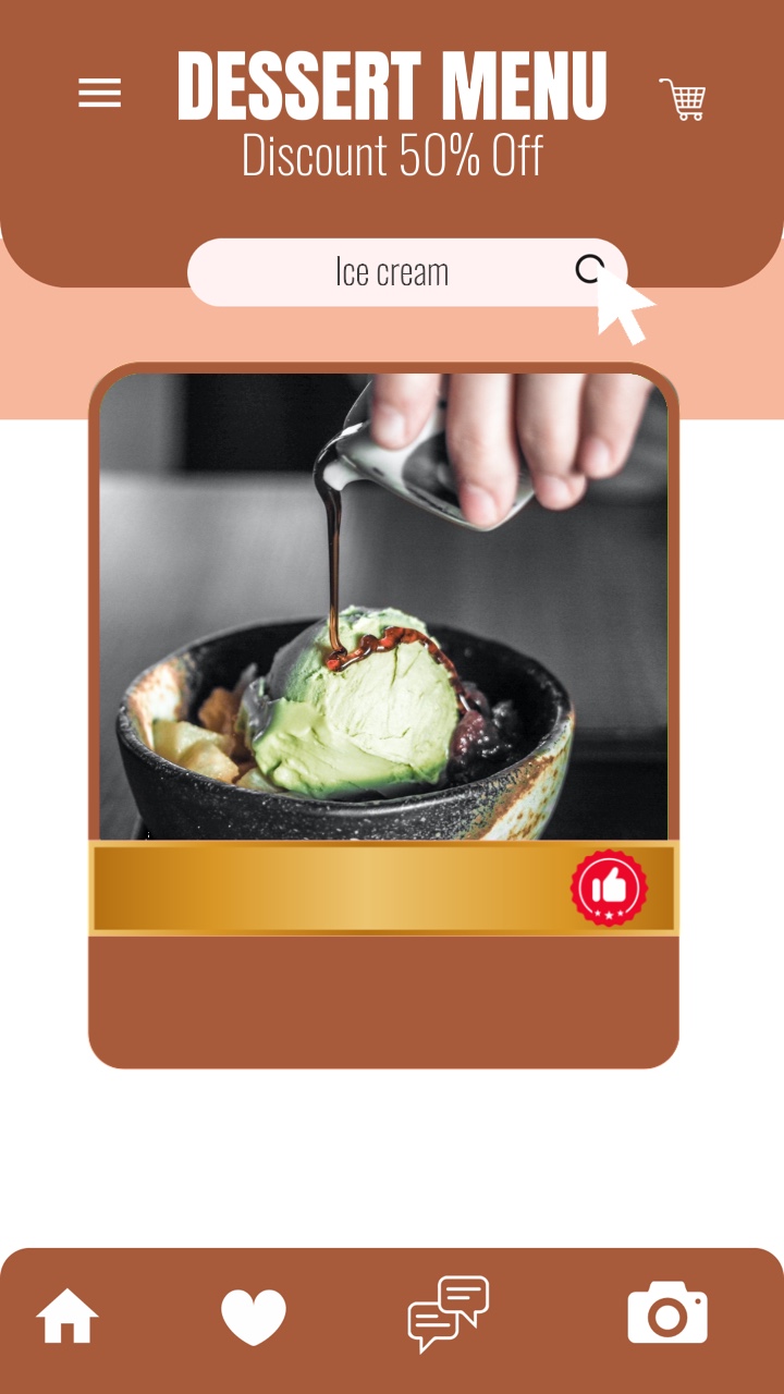 Brown,White,UI Style,Dessert Eating Display,Semi Open