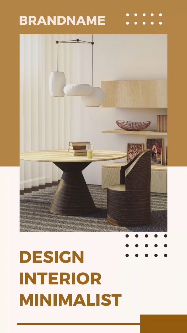 Desain Interior, Gaya Warna Kontras, Coklat Putih, Diskon 50%