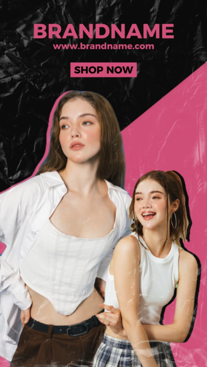 Women's Clothing Show In Simple Cutout Collage Style