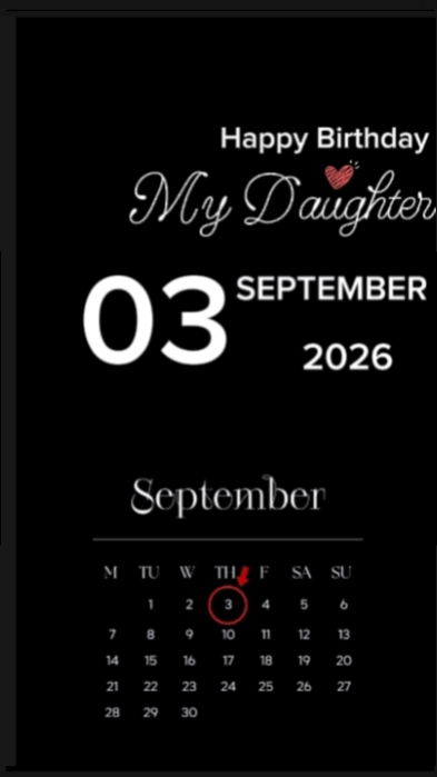HBD Daughter 3 sept