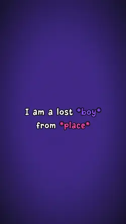 I am a lost boy