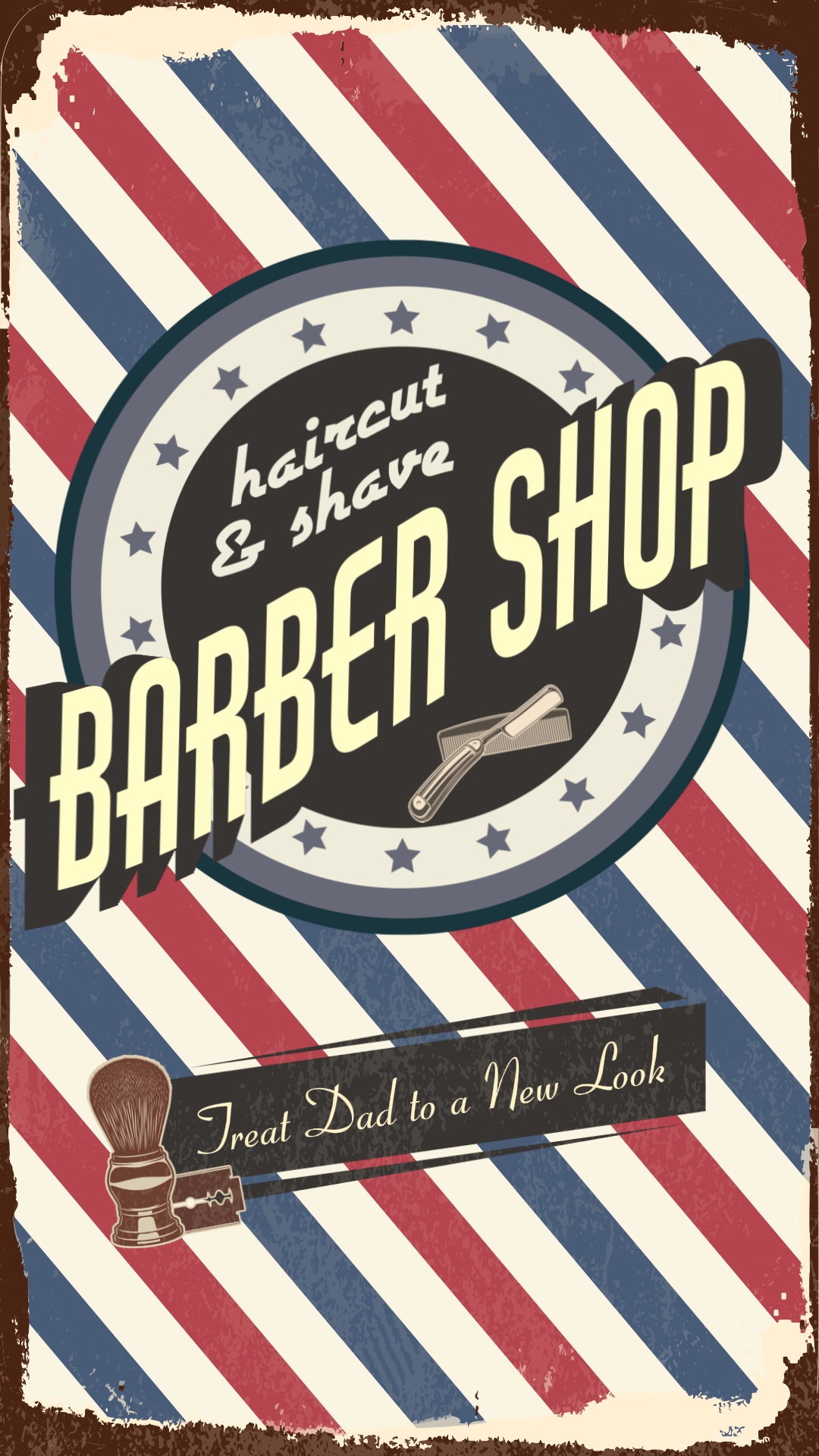 Modèle promotionnel d'affiche dynamique de salon de coiffure de la fête des pères
