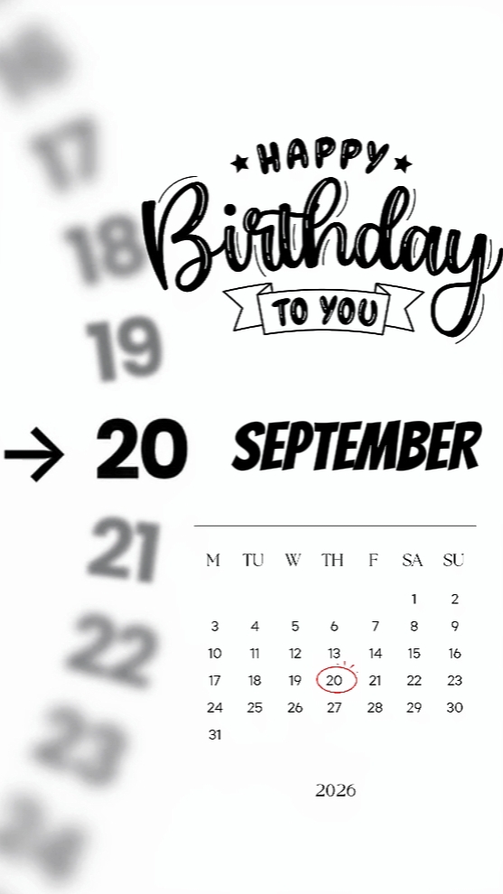 BDAY 20 SEPT 2026