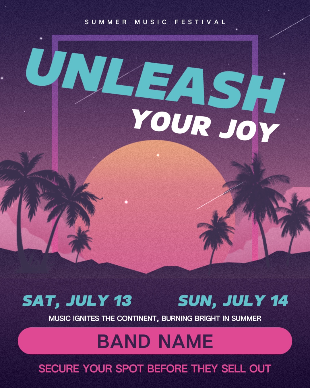 레트로 스타일 뮤직 페스티벌 프로모션