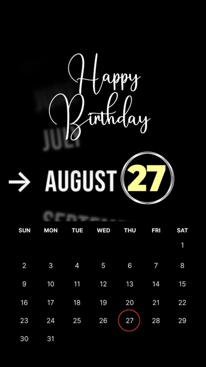 BIRTHDAY 27 AUGUS