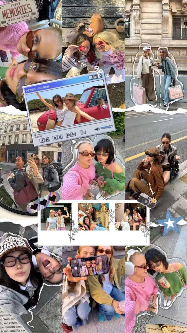 Collage de fotos Y2K