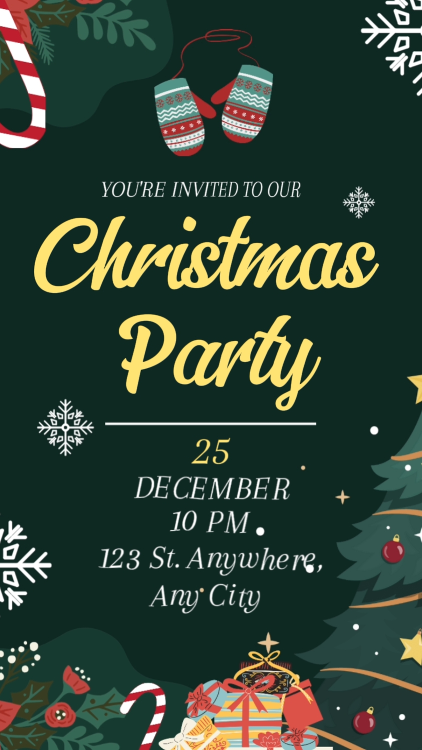 Affiche dynamique verte de Noël C2B