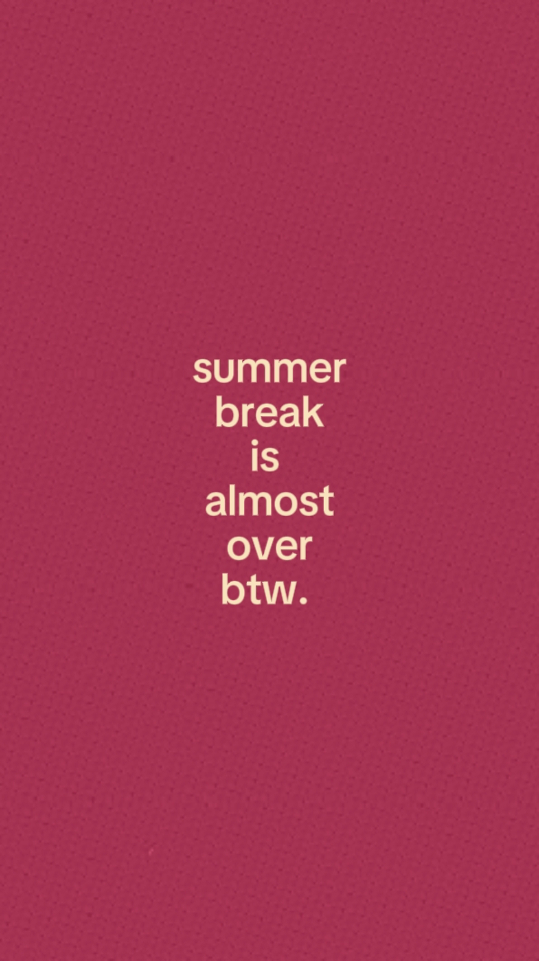 Sommerpause. 
