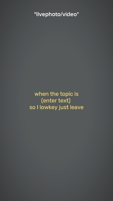 when the topic is