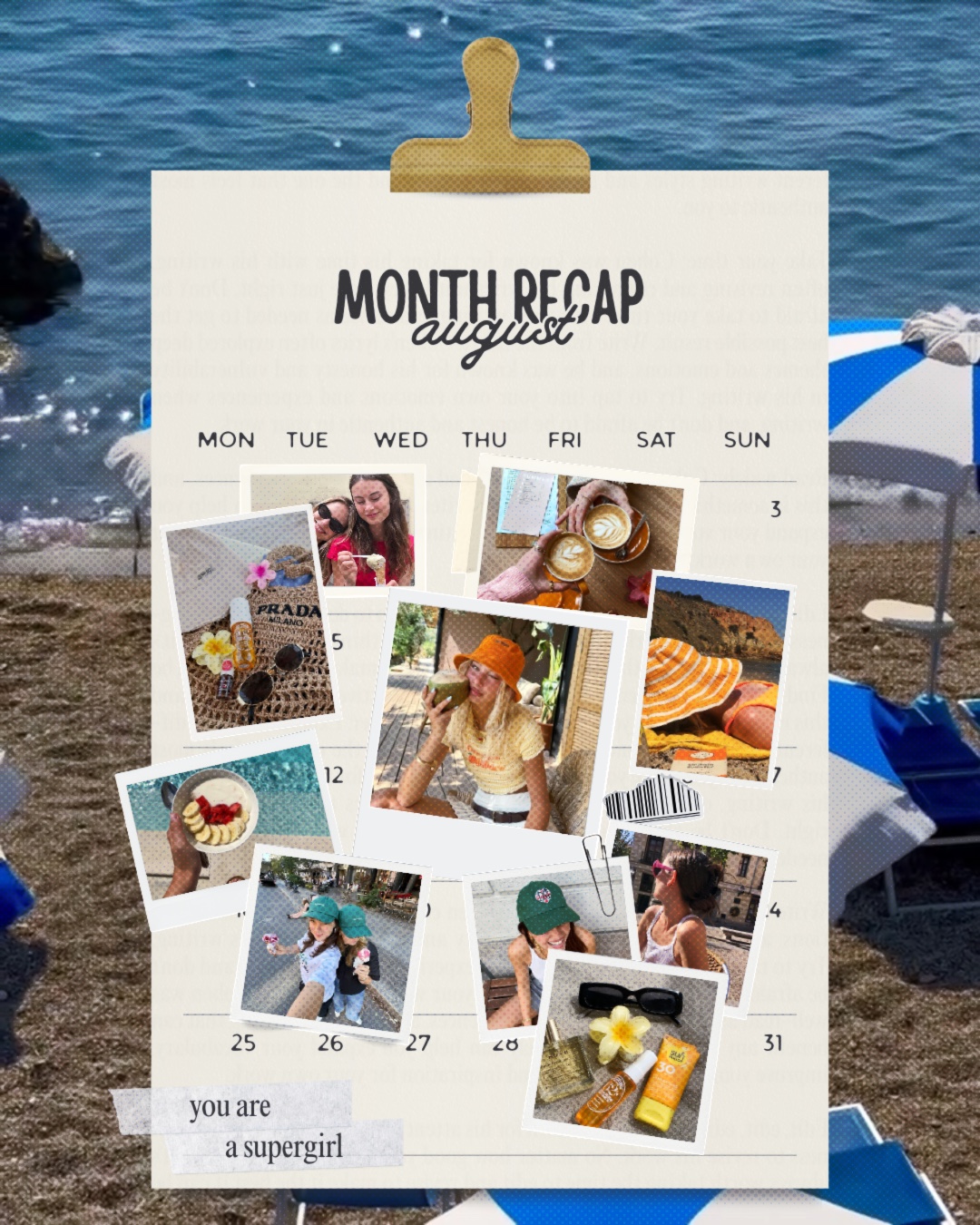 Calendario de agosto