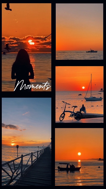 Moments du coucher du soleil