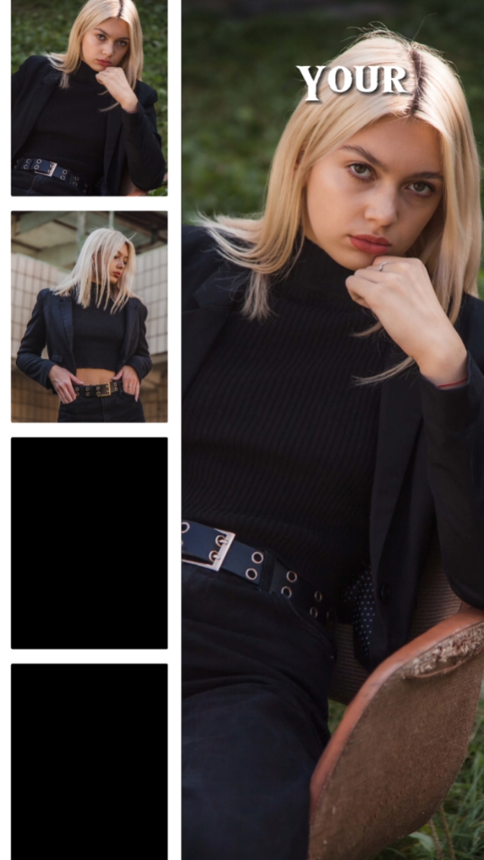 Pantalla de productos de ropa de moda Estilo TikTok
