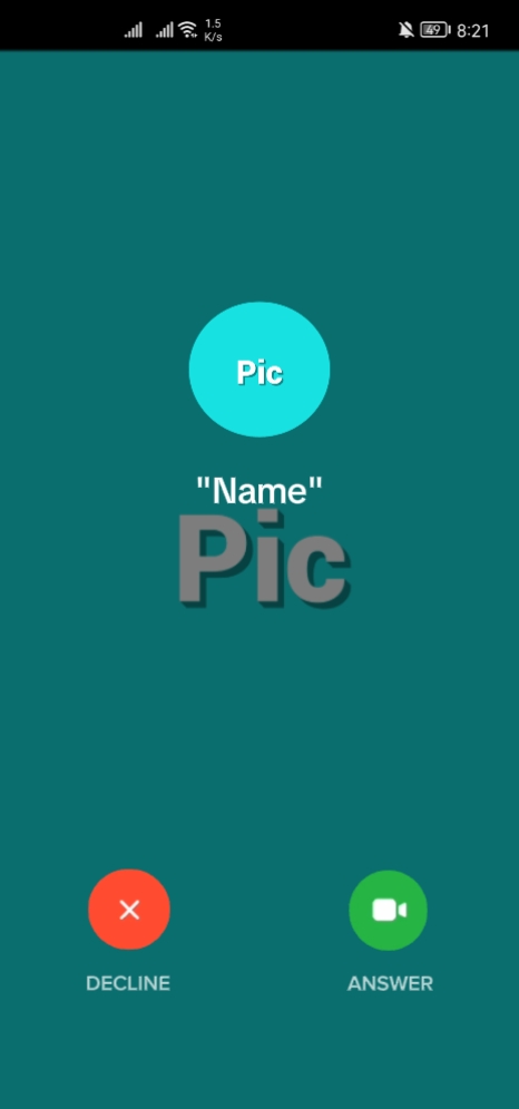Appel vidéo entrant 