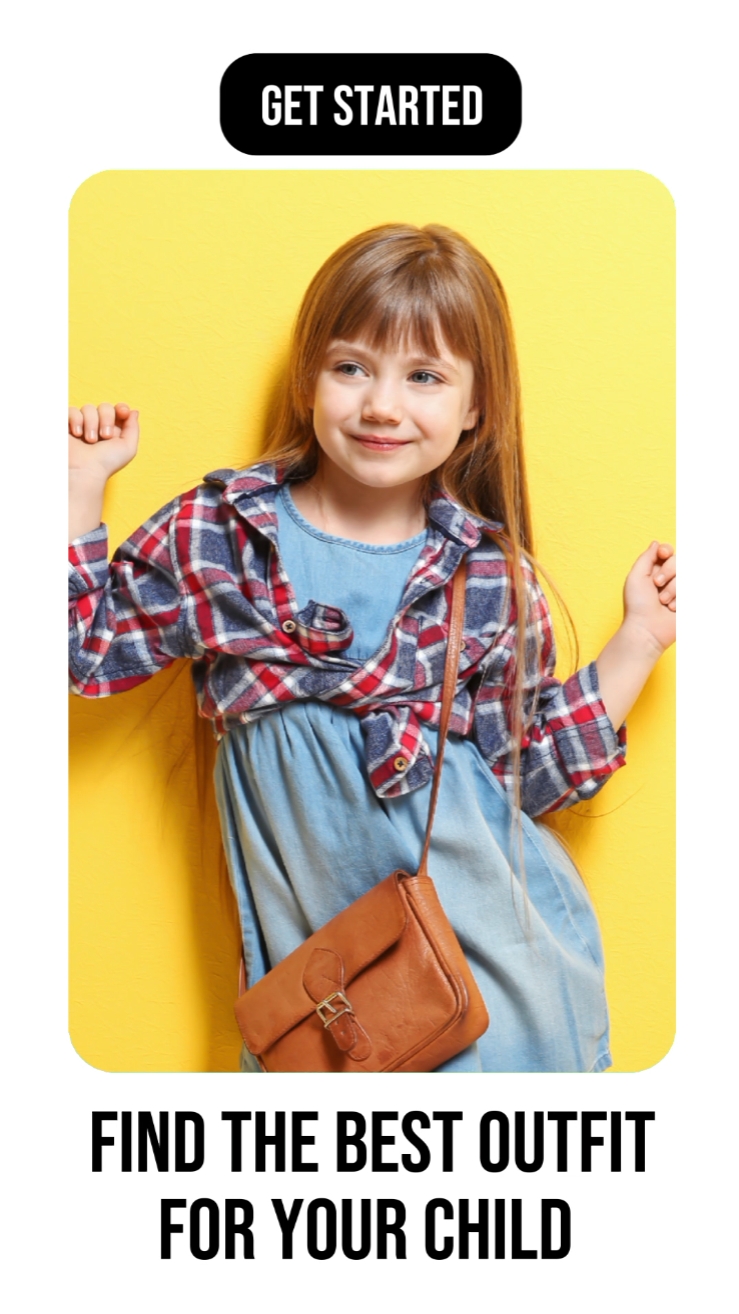 Pantalla de productos de moda para niños, recreación de interfaz de usuario, estilo TikTok 