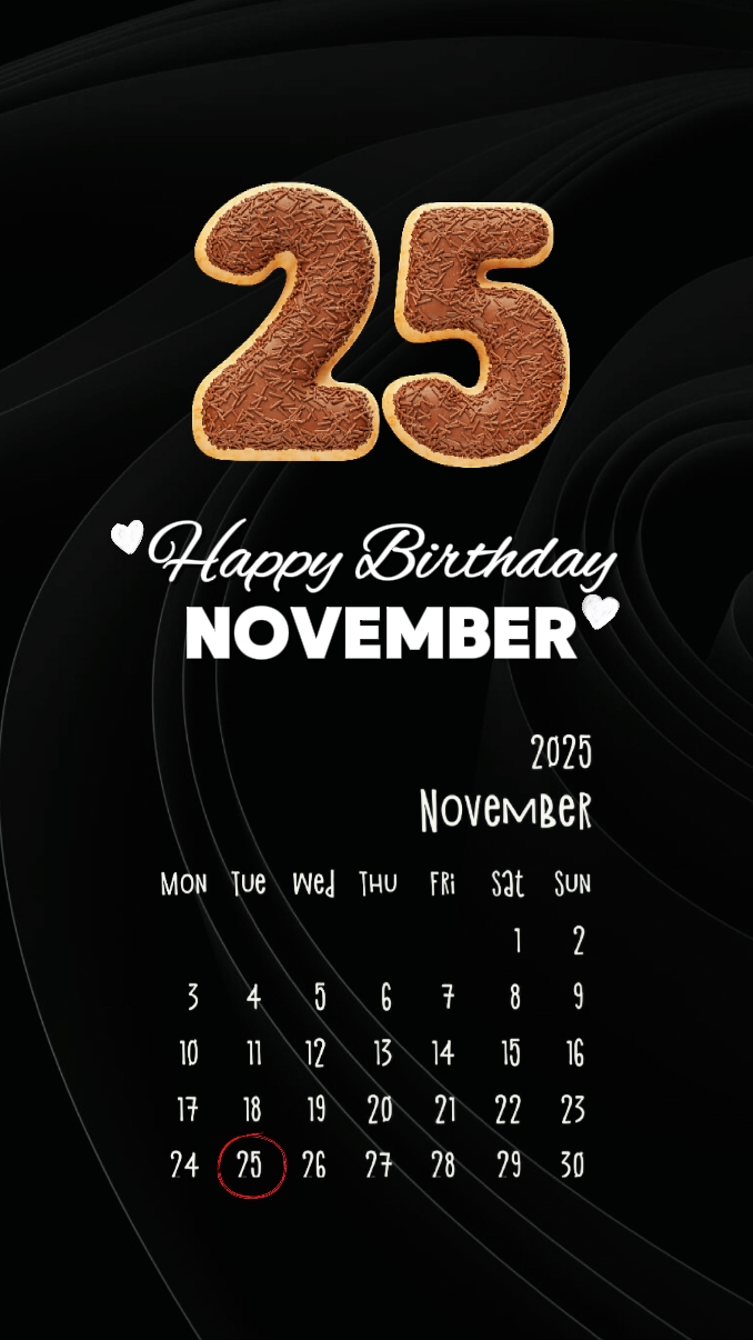 FELIZ CUMPLEAÑOS 25 DE NOVIEMBRE