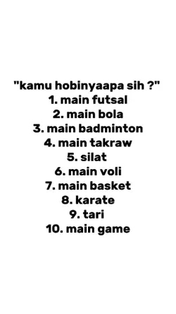 hobinya apa sih? 