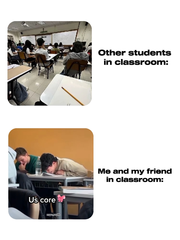 Mi amigo y yo en clase 