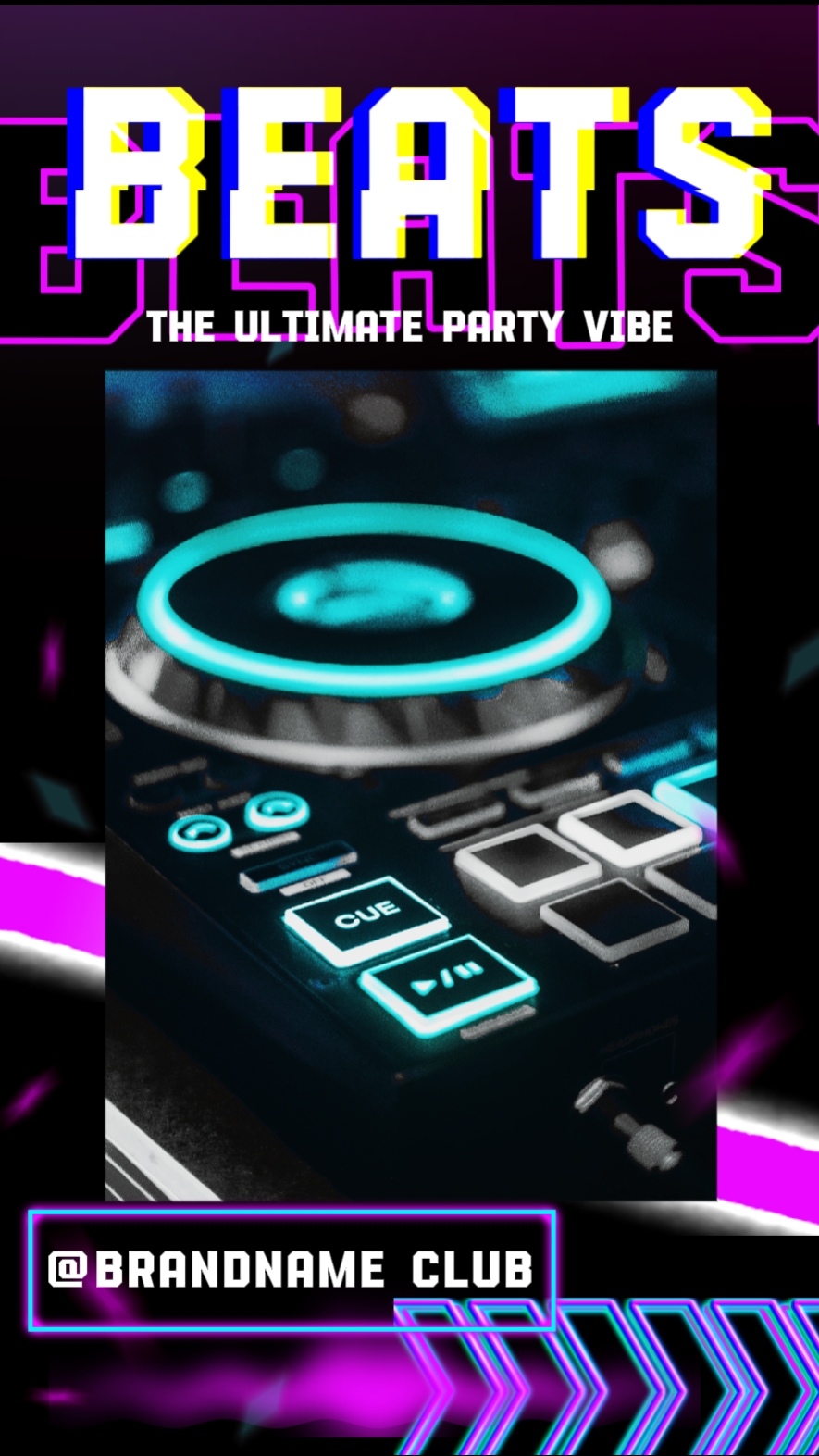 Indústria de entretenimento Neon Style Nightclub Event Promotion Business Templates