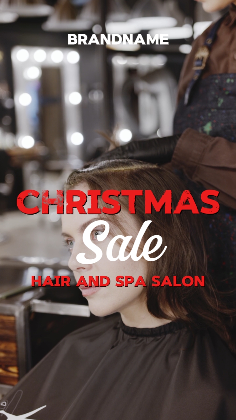 C2B Salon de coiffure et de spa de Noël rouge et blanc 