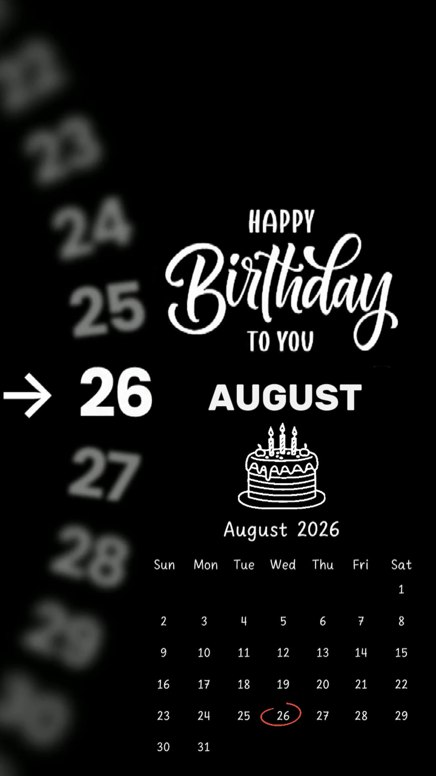 HBD 26 AUGUST 2026
