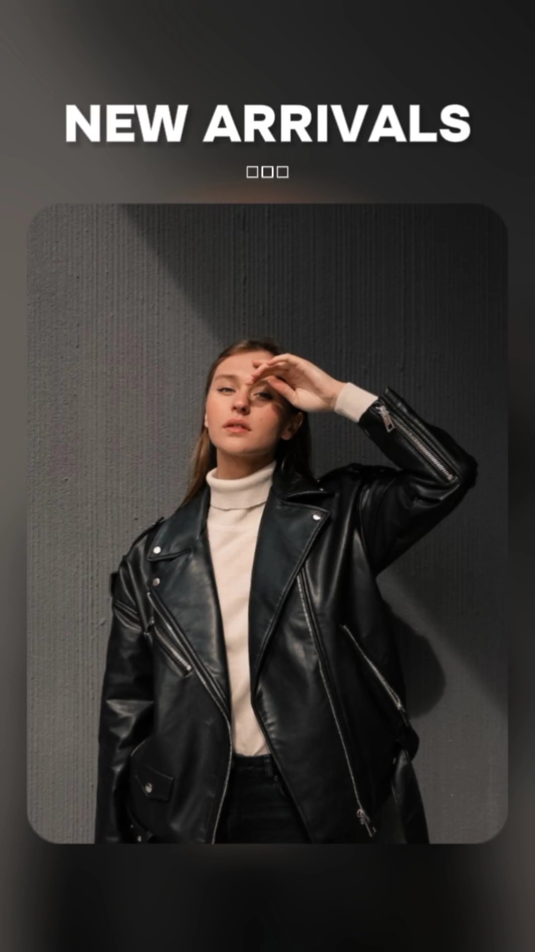 Estilo Tiktok Negro Chaqueta De Cuero De Mujer Anuncio De Producto