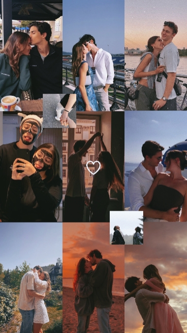 Paar Gittercollage