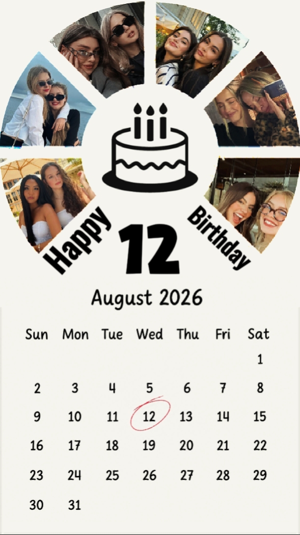 Cumpleaños 12 de agosto de 2026