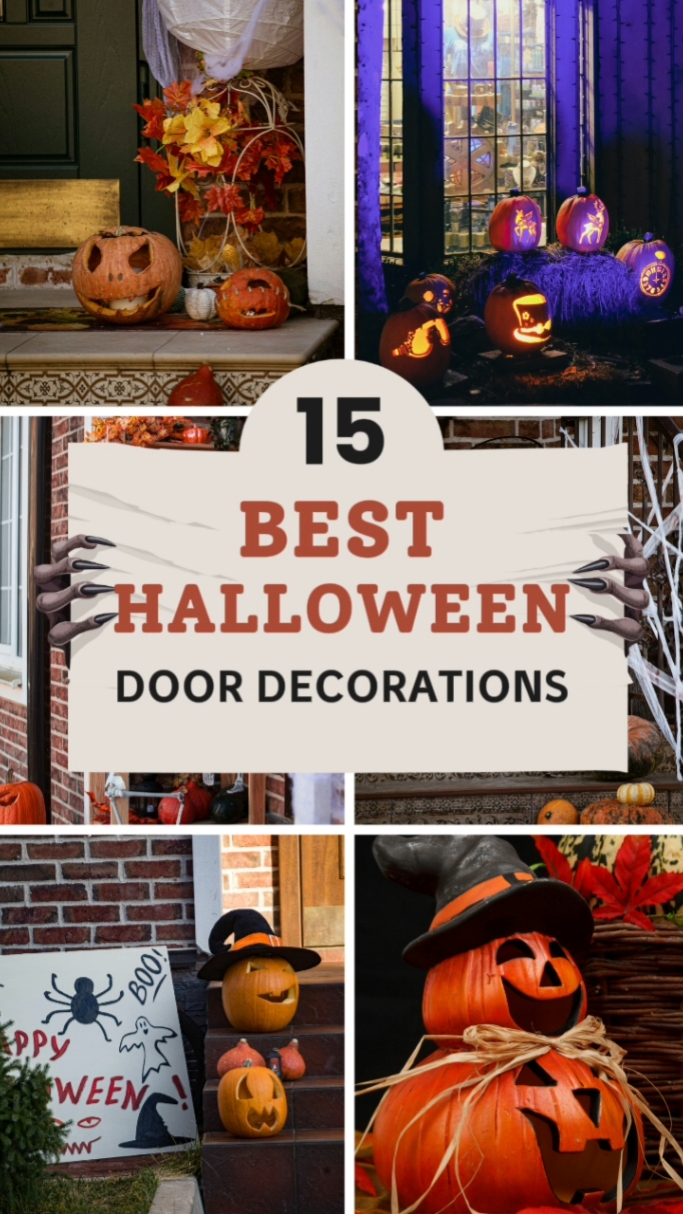 College Style Halloween Door Decorations Look