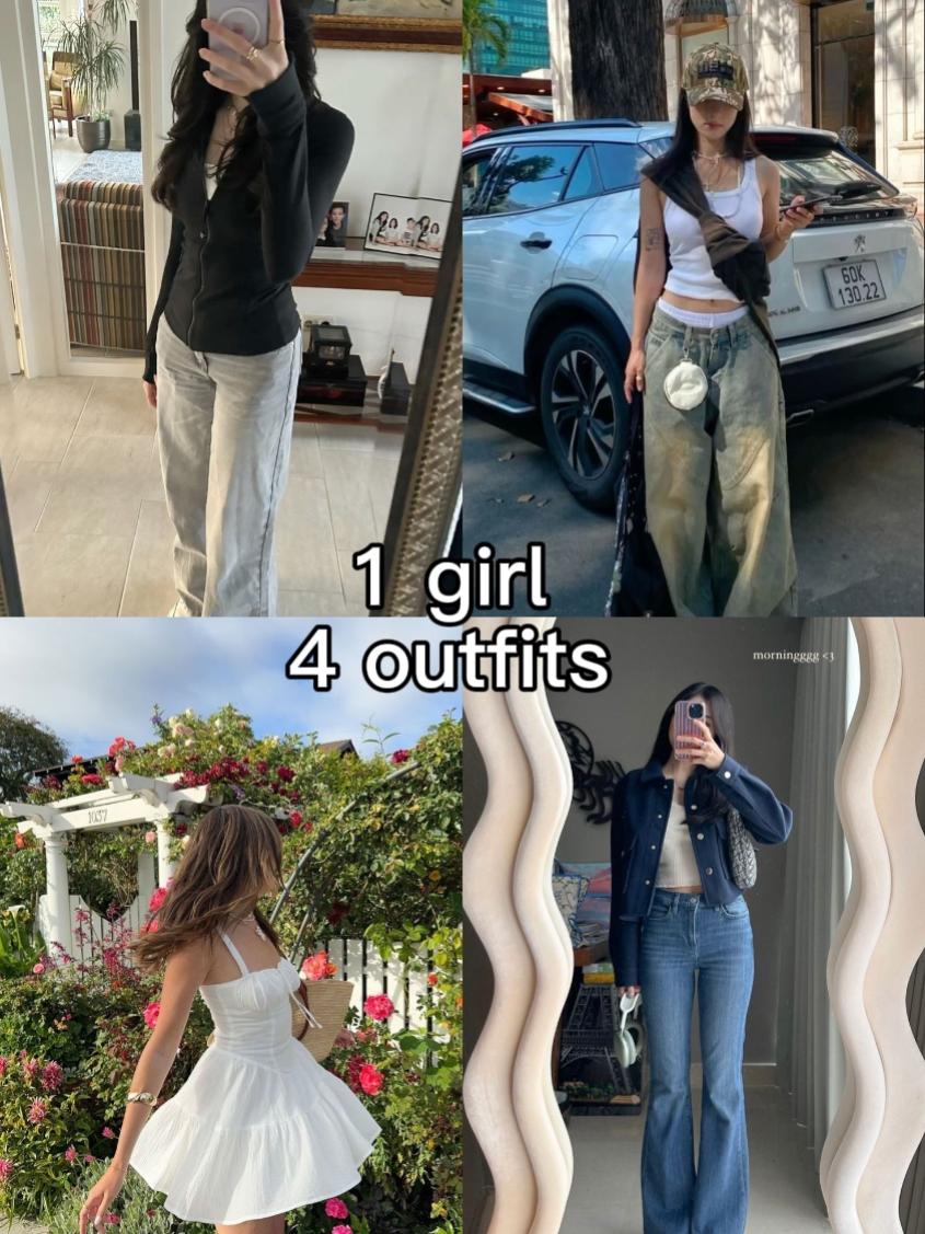 1 girl 4 outfits