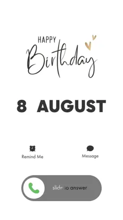 BIRTHDAY 8 AUGUST