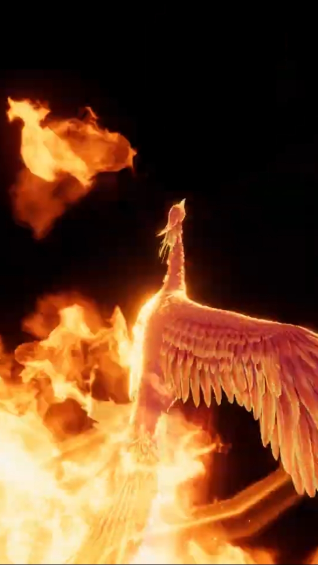 Sobreposição de fênix de fogo