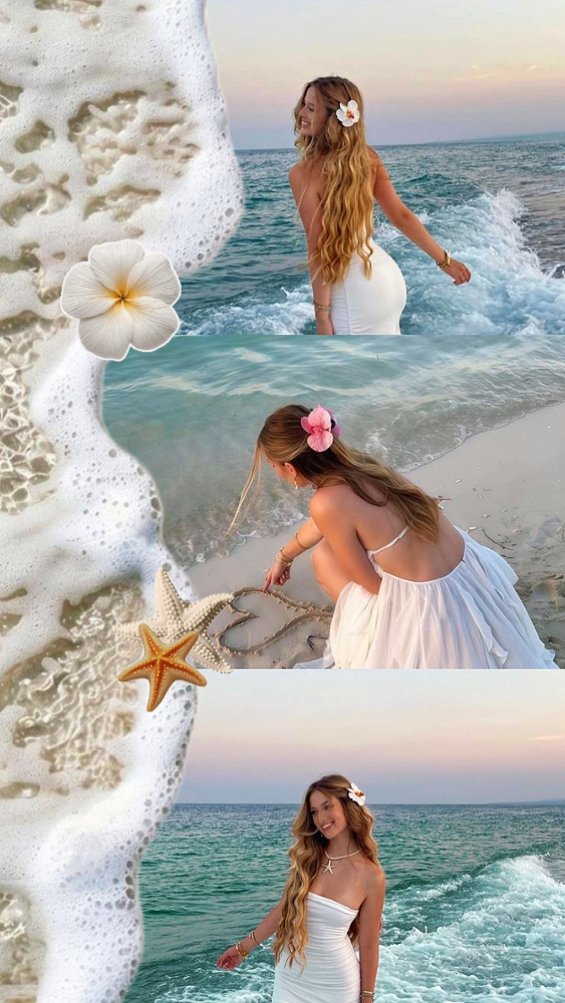 collage de photos de plage 