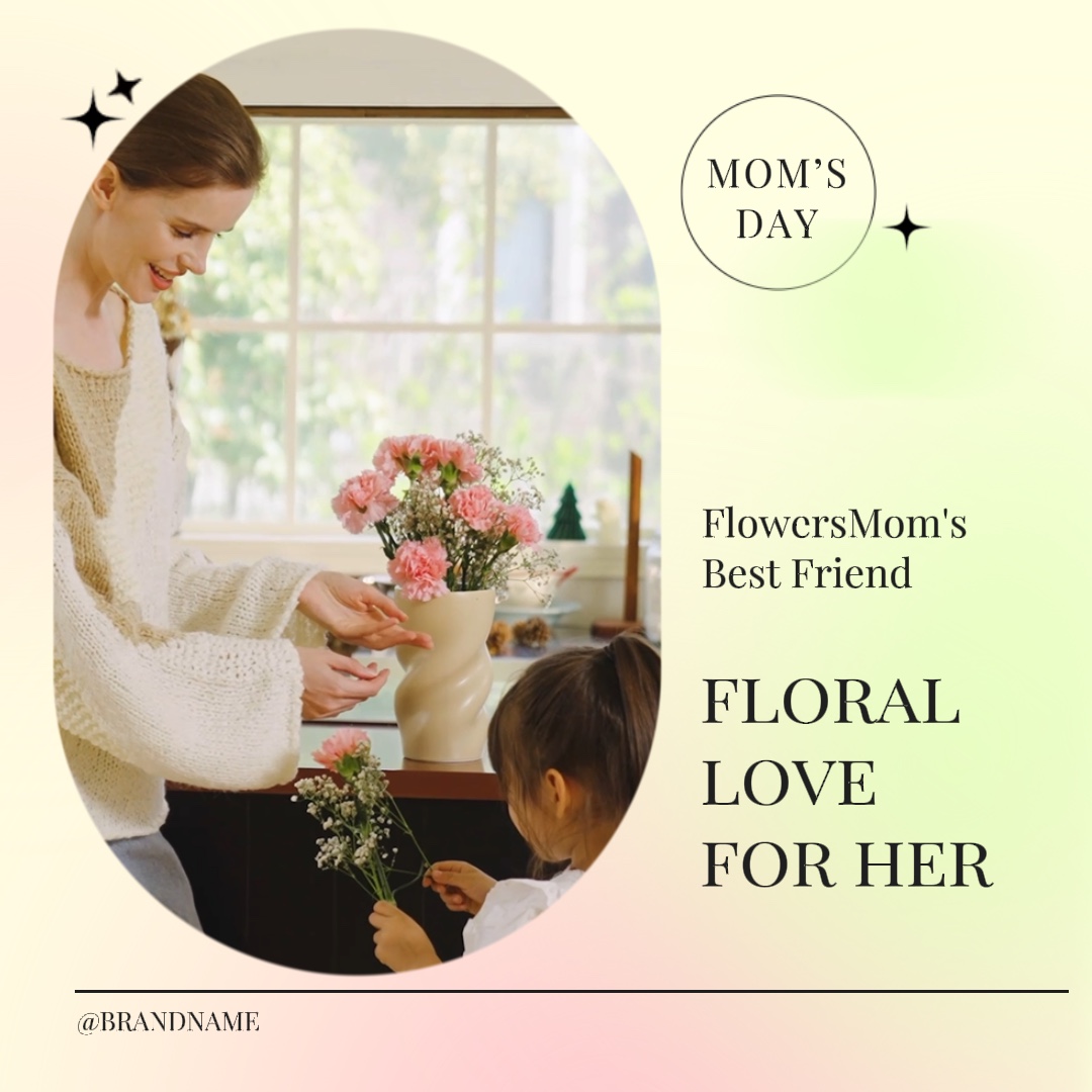 Día De La Madre Floristería Plantilla De Estilo De Luz Difundida