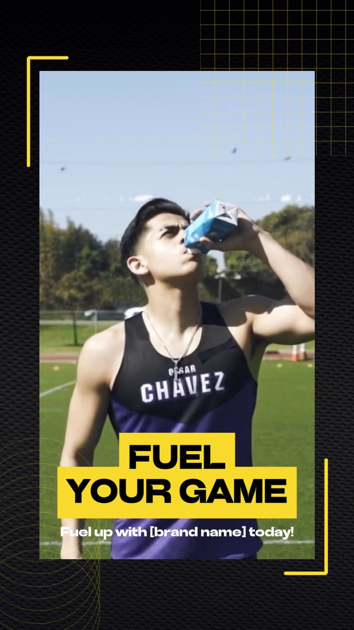 Sports Energy Drink Product Display Sport Food Industry Promo Templates 