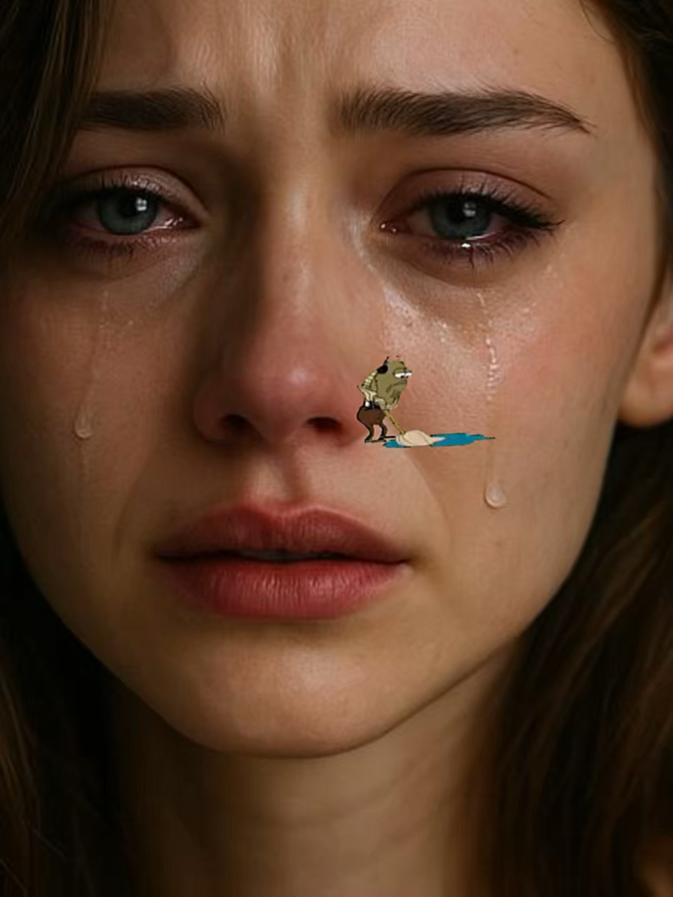 Plantilla de ojos llorando