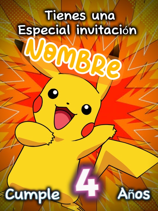 Invitación Pikachu