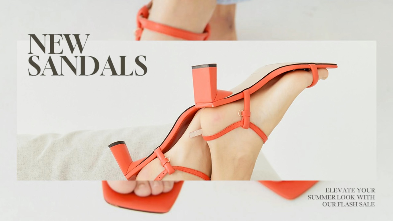 Penjualan Musim Panas Fashion Shoes Display Bisnis Template Gaya Minimalis