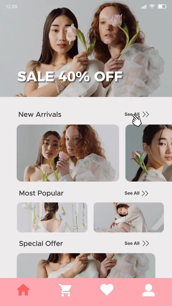 Nova coleção de roupas de produtos de exibição UI TikTok Style 