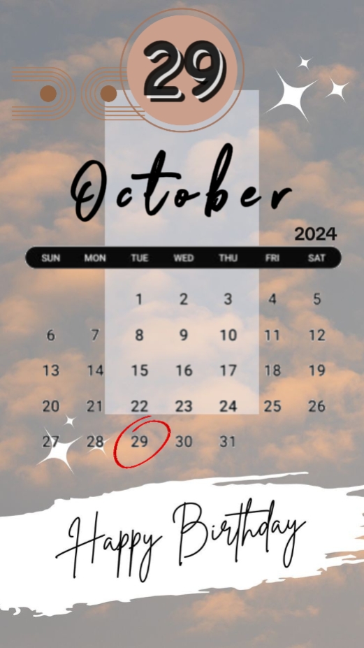 birthday 29 Oct 2024