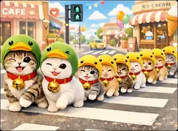 行進楽しい可愛い子猫