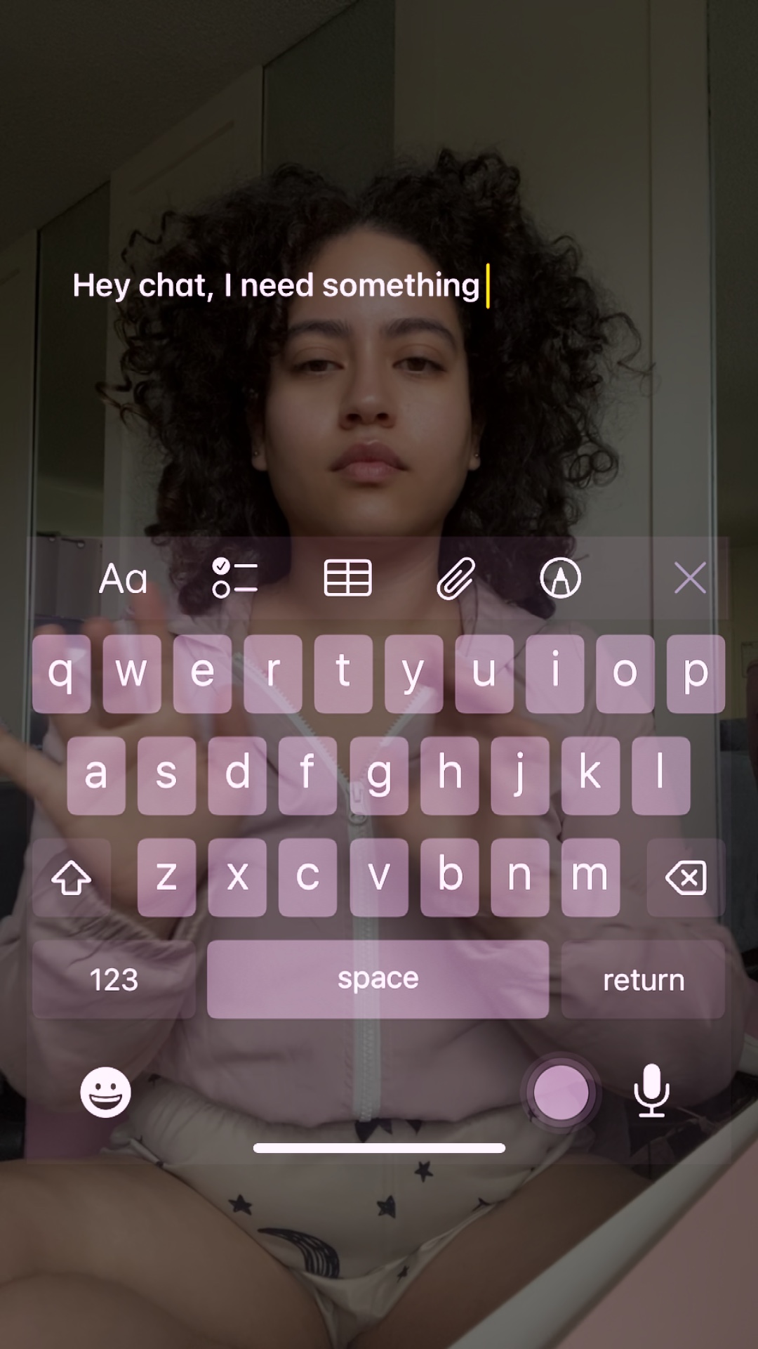 Typing screen edit
