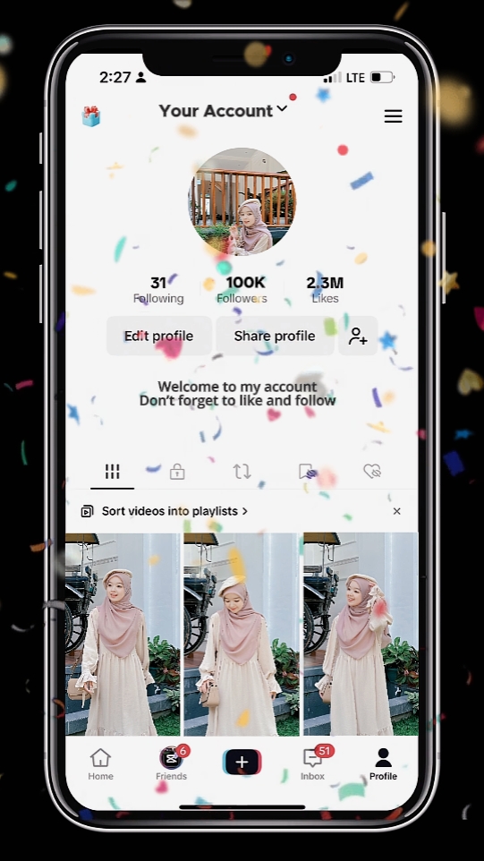 100K abonnés tiktok