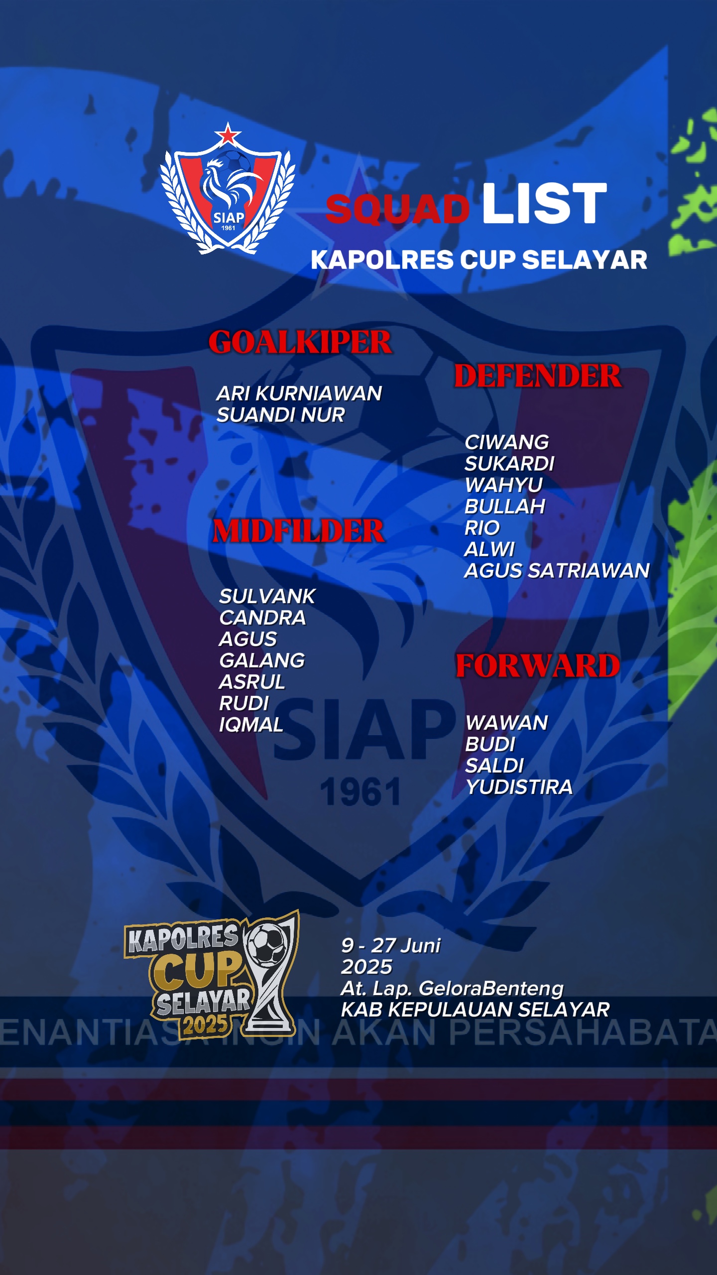 Lista de Skuad 9X6